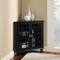 Walker Edison 30" Black Fretwork Corner Accent Cabinet
